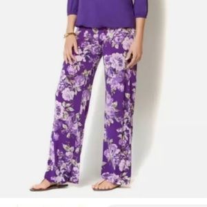 IMAN Global Chic Luxury Wide Leg Palazzo Paint Women's Small Slight Shimmer